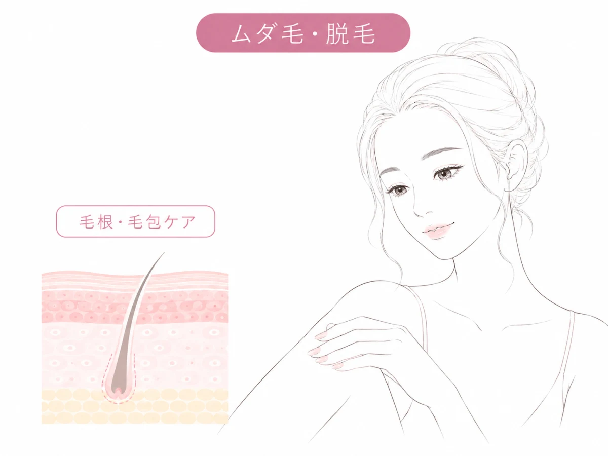 ムダ毛・医療脱毛のお悩みイメージイラスト