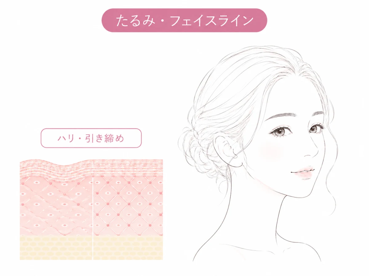 効果カード／エラの張り・輪郭が気になる女性の線画イラスト