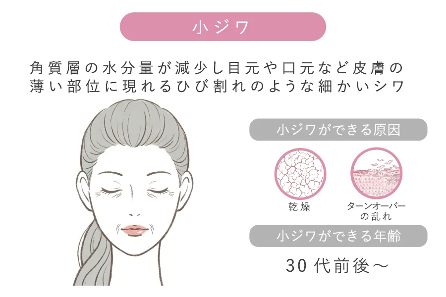 乾燥による目元・口元の小ジワ